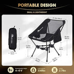 MOON LENCE 2 Pack Portable Camping Chairs Backpacking Chair - The 4th Generation Ultralight Folding Chair - Compact, Lightweight Foldable Chairs for Hiking Mountaineering, Beach
