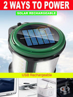 Solar Rechargeable LED Searchlight Spotlights, Super Bright 10000LM Handheld Spotlight Lantern, Multifunctional LED Lamp Camping Work Light, 6 Light Modes, IPX4 Waterproof