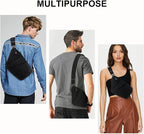 Anti Theft Crossbody Bags Sling Bag for Women Men Waterproof Wander Bag for Sports and Travel. (1.0Black, Large)