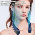 Portable Neck Fan,Hands Free Personal Wearable Bladeless Fan,6000mAh USB Rechargeable,360° Cooling,LED Display,4-Speeds,Birthday Gifts for Men Women Dad Mom,Outdoor Indoor Travel Camping (Blue)