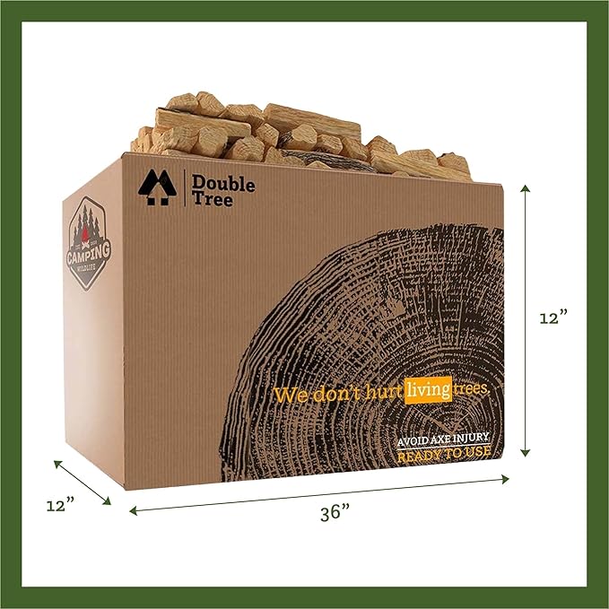 Double Tree Fire Starter Sticks - 100% Natural Cedar Wood Kindling, Quick & Easy Burning for Campfire, Camping Cooking Stove, Fire Pit, Fireplace & Grilling, lndoor & Outdoor - (XX Large 3 Cubic ft)