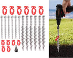 12 Pcs Aluminum Ground Anchors, Non-Rust Cast Tent Stakes Heavy Duty Metal Tent Stakes Pegs Ideal for Tents, Canopies, Sheds, Car Ports, Swing Sets Outdoors