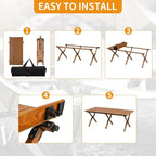 BOOSDEN Portable Folding Camping Table, Outdoor Low Picnic Table, Aluminum Roll-up Camping Table with Carry Bag, Lightweight Foldable Camp Table for Beach,Party, Patio, BBQ, Travel, Backyard