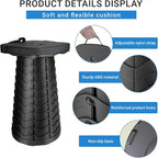 Upgraded Square Folding Stool, Max Load Capacity 485lbs, Portable Collapsible Seat, Telescoping Foldable Stool for Camping,Fishing,Hiking,Travel