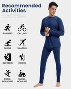 Men's 100% Merino Wool Base Layer Sets Lightweight Active Base Layer for Ski