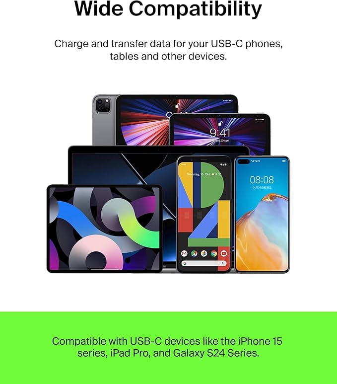 Belkin BoostCharge USB-C to USB-A Cable (2M/6.6ft) for iPhone 16, iPhone 16 Pro, iPhone 16 Pro Max, Samsung Galaxy S25, S24, Pixel 9 & 8, iPad Pro, Nintendo Switch 2, Carplay & More - White (2-Pack)