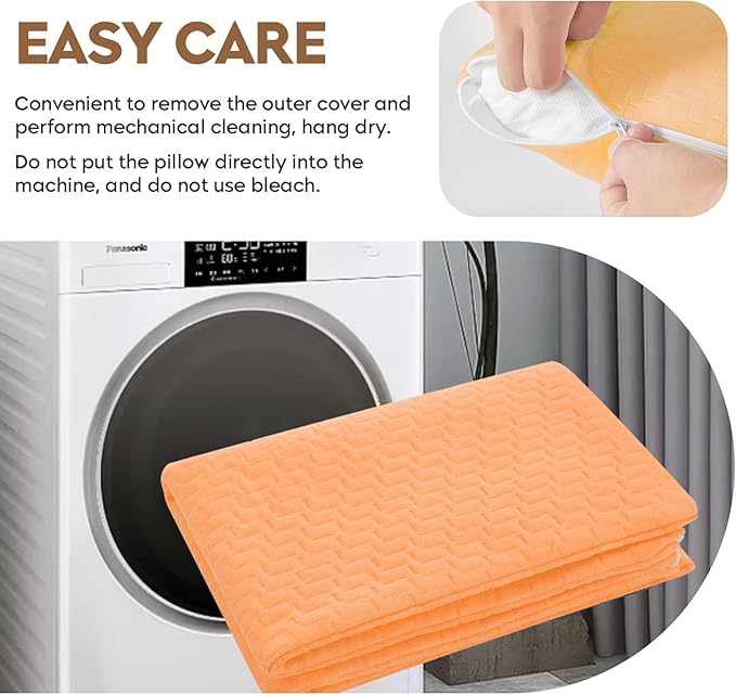 Small Shredded Memory Foam Pillow, Camping Pillow Travel Pillow - Compressible Medium Firm, Breathable Cover, Ideal Backpacking Hiking, Airplane and Car (Apricot Yellow, S)