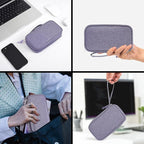 CAAORDKSO Travel Electronic Organizer Pouch Bag, Waterproof Portable Electronic Accessories Storage Multifunctional Case for USB, Cable, Cord, Charger, Phone, Power Bank, Earphone (Purple, Large)