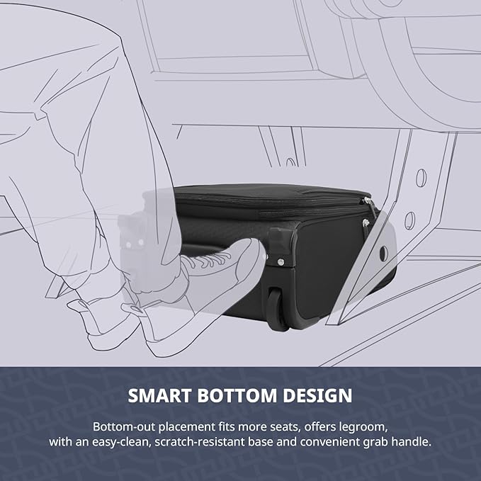 Verage Carry On Underseat Luggage with 2 Wheels & USB Port, 16 Inch Wheeled Spinner Bag Carry-on Luggages for Airlines, Lightweight Suitcase Men Women, Pilots and Crew(16-Inch Rolling Underseat Pro)