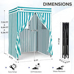 EAGLE PEAK Flex Compact 5x5 Pop-up Canopy Changing Room, Portable Privacy Dressing Room for Indoor Fashion Photoshoots, Camping, or Pool, White/Light Blue