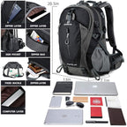 FENGDONG 40L Waterproof Lightweight Outdoor Daypack Hiking,Camping,Travel Backpack for Men Women Black