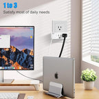 TENINYU 3 Outlet Adapter Extender - UL Listed 1875W/15Amps 3 Way Grounded Polarized Plug Extender Power Strip, Wall Plug 1 to 3 Outlet Splitter with 3 AC Outlets for Household Appliances (2)