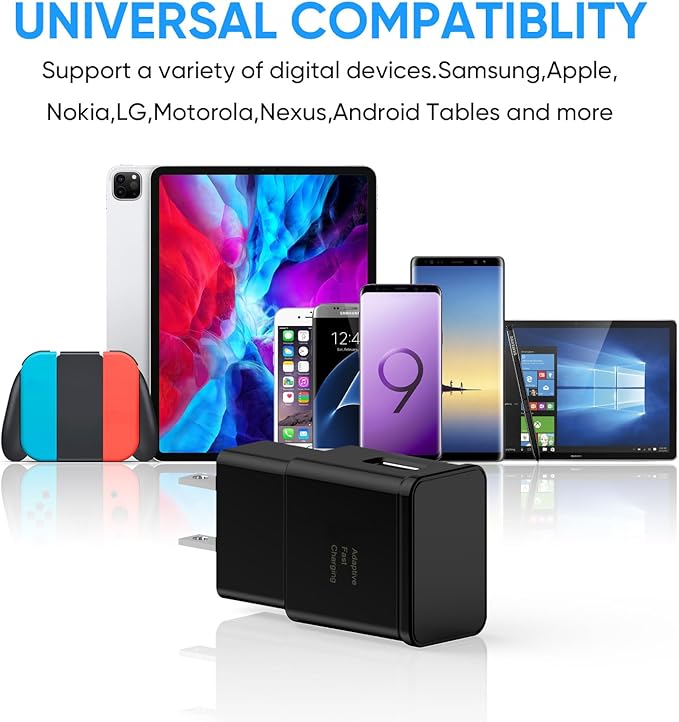 Type C Charger Fast Charging, 2 Pack USB C Android Phone Wall Charger Block & 6.6ft Charge Cable Cord, for Samsung Galaxy S8/ S9/ S10 Plus Active S10e, S20/ S21 Ultra Plus, Note 8 9 10, Pixel 3 4 etc