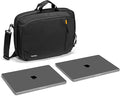 tomtoc 16-inch Dual Compartment Laptop Briefcase for 2 Laptops, Business Protective Laptop Messenger Shoulder Bag for a Laptop+ a Portable Monitor, Water-resistant Multi-functional Computer Work Bag
