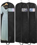 KIMBORA 60" Dress Garment Bags for Hanging Clothes Travel, Gusseted Garment Bags for Closet Storage with Handles for Long Gowns, Coats（3 Packs）