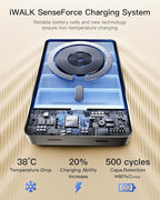 iWALK Magnetic Portable Charger, Qi2 Certified 15W Magnetic Power Bank with LED Display, 30W PD Fast Charging, 10,000mAh Battery Pack, Ergonomic Design, for iPhone 17/16/15/14/13/12 Series