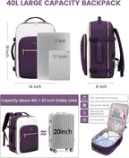 LOVEVOOK 40L Travel Backpack for Women & Men, Airline Approved Carry On Luggage with 3 Packing Cubes, TSA Overnight Bags, Waterproof Personal Item Bag, Weekender Essentials Backpacks fits 17" Laptop