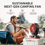 Camping LED Fan with Light, 40000mAh Rechargeable Battery Powered Outdoor Tent Fan with Light and Hook, 6 Speed, Personal USB Desk Fan for Camping, Fishing, Power Outage,Hurricane, Worksite
