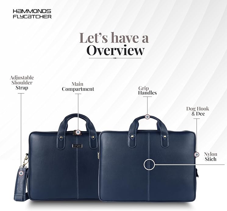 HAMMONDS FLYCATCHER Genuine Leather Laptop Bag for Men, Padded 15.6" Laptop Sleeve, Leather Messenger Bag for Men Briefcases