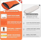 Ultralight Down Sleeping Bag for Adults - 600 Fill Power, Cold Weather, Backpacking, Camping, Hiking