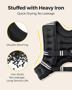 PACEARTH Weighted Vest,4lb/6lb/10lb/12lb/16lb/20lb/25lb/30lb Weight Vest with Reflective Stripe, Body Weight Vests Adjustable for Men, Women Workout, Strength Training, Running, Walking, Jogging