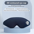 3D Contoured Sleep Mask for Side Sleepers - 100% Light Blocking Sleeping Mask for Men & Women, Soft and no Pressure on Eyes - Airplane Blindfold, Night Eye Cover for Travel, Meditation, Yoga, Black