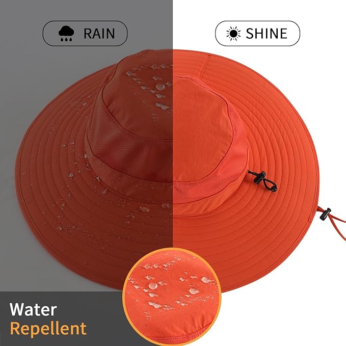 Home Prefer UPF50+ Mens Sun Hat Wide Brim Fishing Hat Foldable Large Brim UV Protection Sun Hat for Men Women Beach Gardening