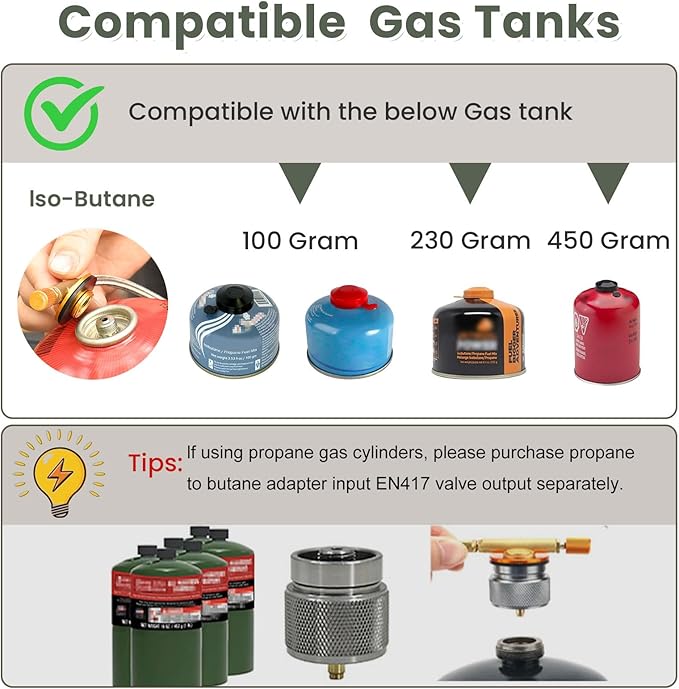 Indwell Camping Stove with Infrared Burner, Single Burner Propane Stove Ultra-Thin Design Adjustable Flame Control Wind-Resistant Portable Gas Cooker for Camping Hiking Outdoor Cooking