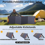 N-Type 16BB 220W Portable Solar Panel for EF/Jackery/Bluetti/Anker Power Station, IP68 Waterproof Foldable Solar Panel ETFE 25% High Efficiency for Outdoor Camping RV Trip