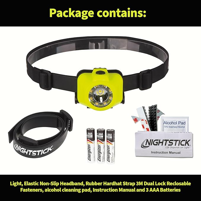 Nightstick XPP-5453G Intrinsically Safe Dual-Light Headlamp, Green