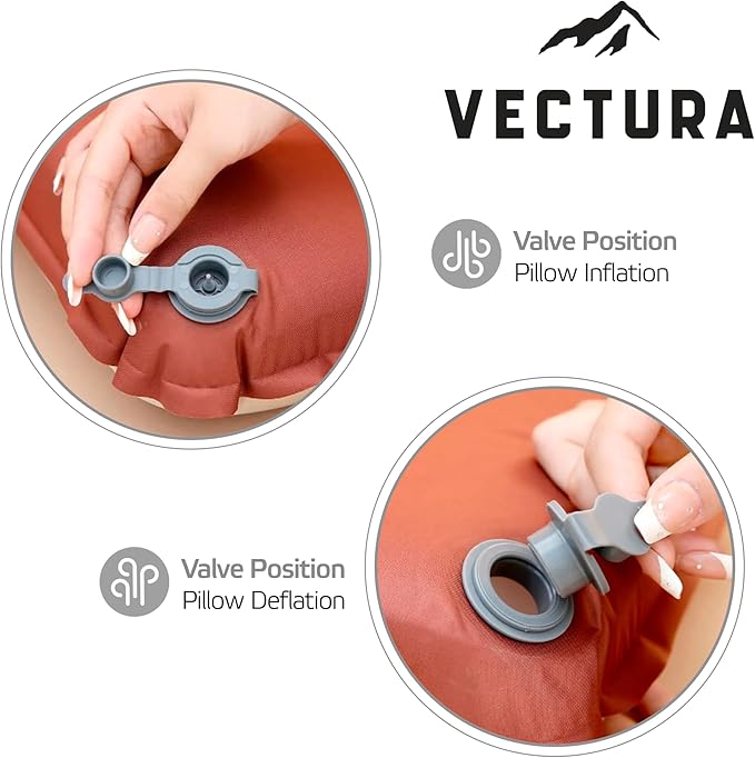 Self-Inflating Camping Pillow – Lightweight & Compact Backpacking Pillow for Hiking, Travel & Outdoor Use – Comfortable Inflatable Pillow for Sleeping – Size 46 x 30 cm