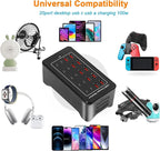 USB C Charger Block 100W USB C Charging Station, 20Port (20A) Multiple Charging Hub Desktop 10 Port USB Charger Compatible for Apple iPhone, iPad, Samsung, Pixel, Cell Phone, Tablets, Office Home Use