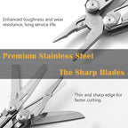 18-in-1 Multitool Pliers, Needle Nose Pliers with Pocket Clip, Pocket Knife set with Nylon Sheath, Wire Stripper, Scissors, Saw, Stainless Steel, Survival Gear for Camping, Hiking, Outdoor