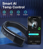 TORRAS COOLiFY 2S Neck Fans that Blow Cold Air [Limited Version], Neck Air Conditioner with Long Battery, Orange-blue-Change Neck Fan, Smart App Control Neck Fan Rechargeable, Black