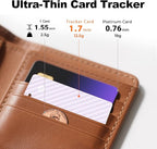 [Apple MFi Certified] Wallet Tracker Card with Apple Find My (iOS Only) Rechargeable Air Tracker Tags Bluetooth Wallet Finder IP68 Waterproof GPS Tracker Item Finder for Keys, Bags, Passport Purple