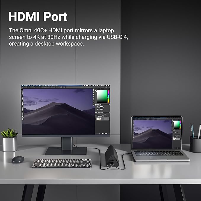 Omni 40C+ 38400mah/142wh Professional Premium Portable Power Bank with 100W USB-C Port – Laptop Power Bank, Universal Charger for All Devices, Fast Charging USB-C & QC 3.0 Ports, HDMI & SD Card Reader