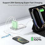 2Pack USB C Fast Charger Block, 60W 5-Port USB C Wall Charger 30W Type C Charging Block, 2USB C+3USB A PPS/PD 3.0 Multiport Charging Cube for iPhone 17 16 15 14 Pro Max,for Galaxy S25 S24 Ultra, i Pad