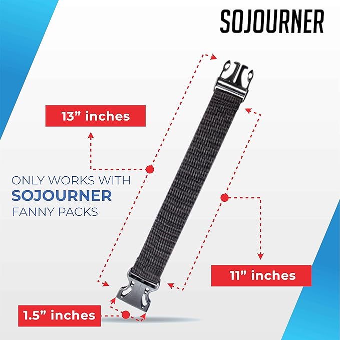 ONLY COMPATIBLE WITH SOJOURNER FANNY PACKS Fanny Pack Extender Belt Bag Adjustable Elastic Strap Buckle Waist Extender