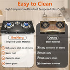 Propane Stove 3 Burner Gas Stove, 34000 BTU High-Efficiency Auto Ignition Tempered Glass LPG Cooktop with CSA Regulator and Hose – for Outdoor Camping, RV, and Emergency Cooking