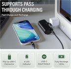 Nimble Bump 5K 20W Fast Charging Portable Charger with Foldable Built-in USBC Connector, Mini Travel Power Bank Battery Pack Compatible with iPhone, Samsung Galaxy, iPad, & USB-C Devices (Black)