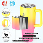 40 oz Tumbler with Handle and Straw or Convert to 40 oz Insulated Water Bottle Fits in Cup Holder. Stainless Steel Metal Water Flask with 2 Lids for Travel,Camping,Gym Sports Coffee Mug Thermal Cup