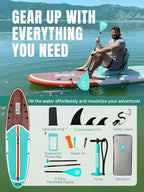 Niphean Inflatable Stand Up Paddle Board with SUP Accessories, Anti-Slip EVA Deck, 10’6’’ Inflatable Paddle Boards for Adults & Youth of All Skill Levels
