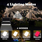 LED Portable Camping Lantern with 4 Lighting Modes, Tent Light for Vendor Booths, IPX4 Waterproof Camping Light, for Power Outages, Emergencies, Outdoors, Car Repairs