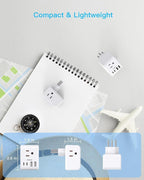 2 Pack Switzerland Travel Plug Adapter, Type J Power Adaptor with 3 Outlets 4 USB Charging Ports(2 USB C), Swiss Outlet Adapter Travel Plug for US to Switzerland, Liechtenstein, Rwanda