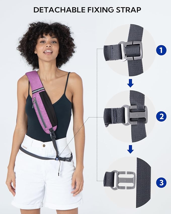 WATERFLY Small Hiking Sling Bag: Crossbody Sling Backpack Chest Bag Daypack for Men Women with Skin-Friendly Shoulder Strap