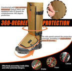 Frelaxy Snake Gaiters, Waterproof Snake Guard Chaps, Snake Bite Protection for Lower Legs, Adjustable Snake Proof Gaiters for Hunting/Outdoor Working, Fit for Men & Women