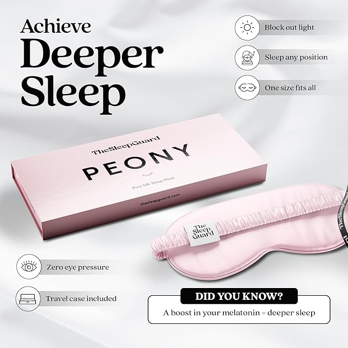 Pure Silk Sleep Mask [100% 6A Mulberry Silk, 22 Momme] Light Blocking Travel Essentials. Eye Masks for Sleeping. Black Oeko-Tex Blindfold. Eye Covers for Men & Women