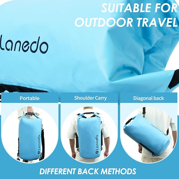 20L/30L Dry Bag Large Waterproof Bag Roll-Top Heavy Duty Fishing Duffel Bag with Durable Straps for Kayaking Paddle boarding Boating Rafting Fishing