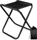 Camping Stool, Portable Folding Stool with Carry Bag, 12in Portable Folding Chair Collapsible Camp Stool Outdoor Footstool for Travel Walking Hiking Fishing Picnic Barbecue (Black)