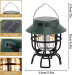 TRIROCKS Set of 2 LED Solar Camping Lantern Dimmable Rechargeable Lantern IPX3 Water-Resistant Portable Emergency Lights Outdoor Camping Lights for Camping Home Power Outage Hurricane Hiking (Green)